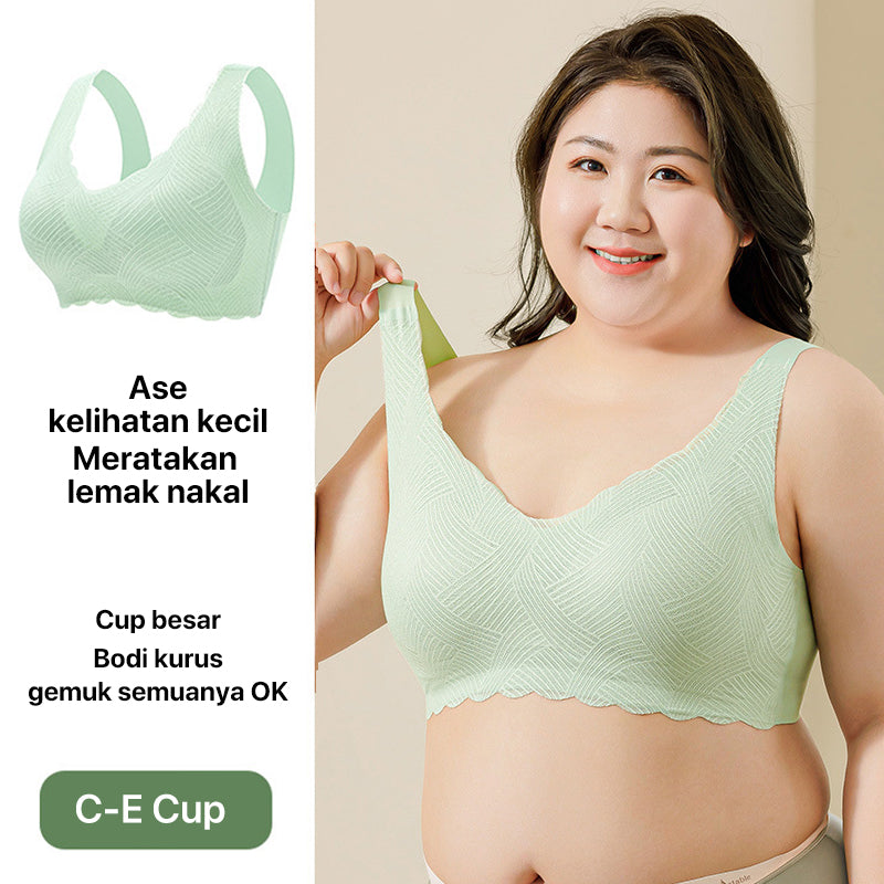 GRENEY Gplus-Bra Rompi Tanpa Kawat untuk Payudara Besar